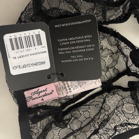 NWT Agent Provocateur ANNOUSHKA Ouvert Brief L/4 Black Orig $270 VERY RARE! - Picture 5 of 8